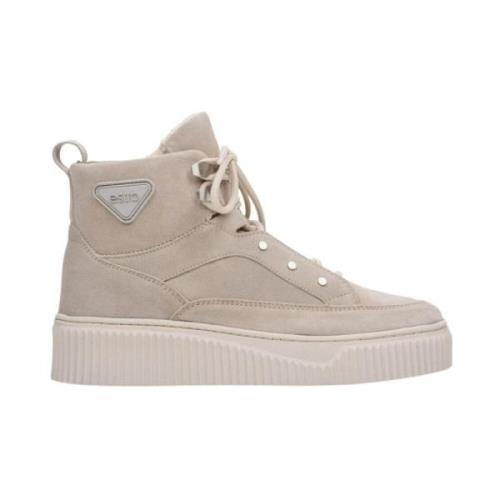 Kvinders Beige Ruskind High-top Sneakers med Isolering ER00112210