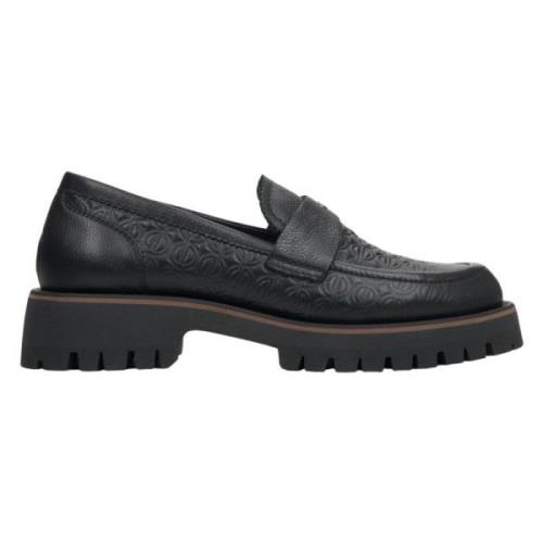 Elegante Sorte Læder Loafers