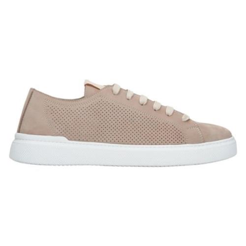 Beige Læder Herre Sommer Sneakers