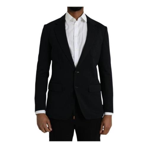 Sort Uldfrakke Blazer Slim Fit