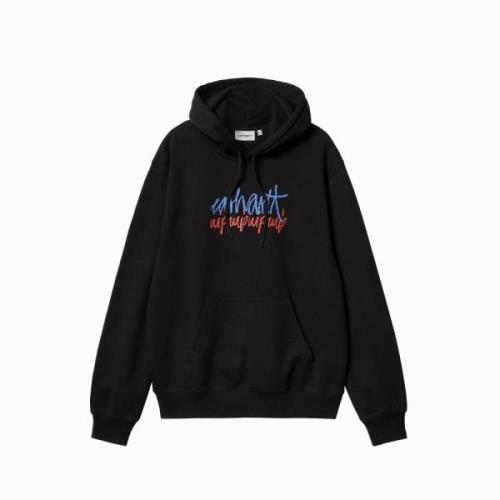 Grafisk Stereo Hoodie Sort