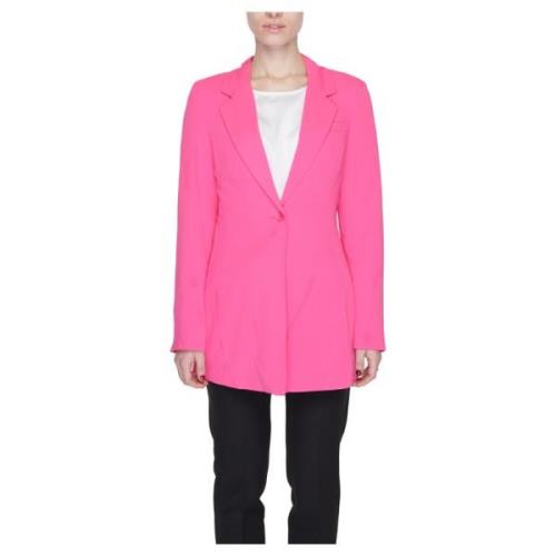 Fuchsia Knappet Blazer til Kvinder