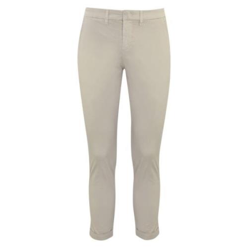 Slim Beige Bomuld Gabardine Bukser