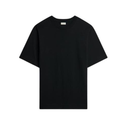 Sort Bomulds T-shirt med Crew Neck