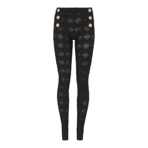 Diamond strikkede leggings med 6 knapper