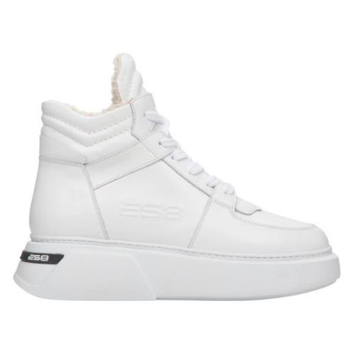 Hvide Suede High-top Vintersneakers