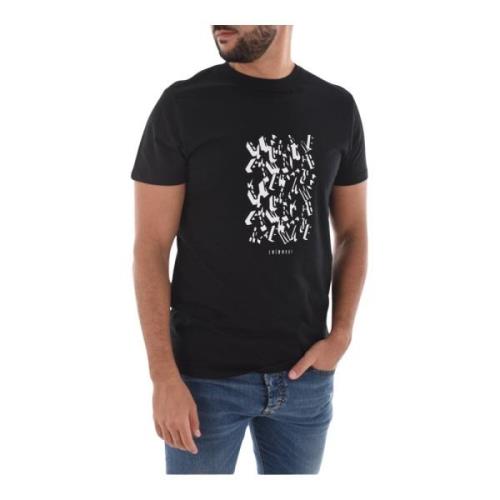 Trykt Bomuld T-shirt - Sort