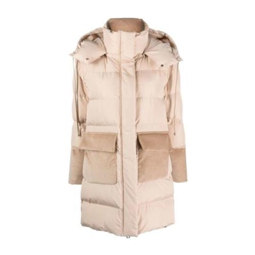 Beige Dunjakke Casual Stil