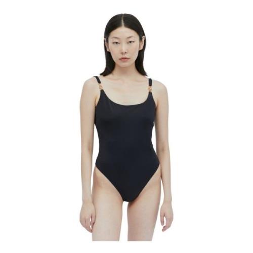 Scoop Neck Swimsuit med Medusa Plaque