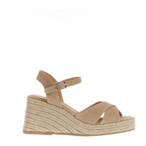 Beige Kryds Stof Kile Espadrille