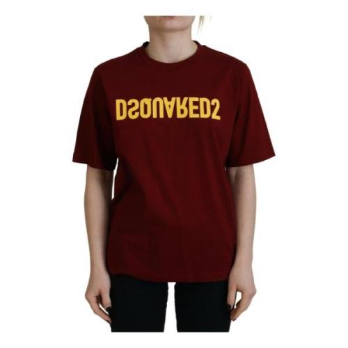 Maroon Logo Bomuld Crewneck Tee