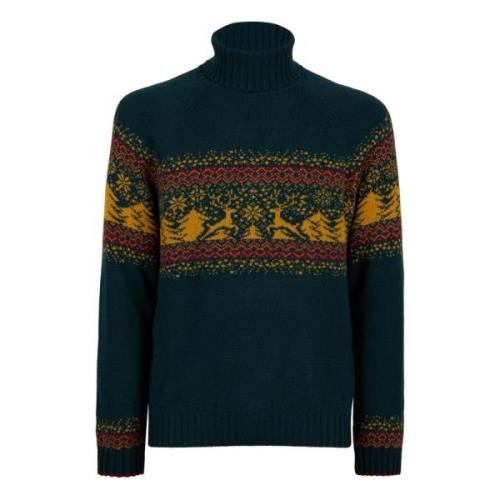 Grøn Uld Kashmir Turtleneck Julesweater