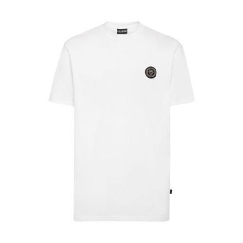 Herre Bomulds T-shirt med Plastik Plakette