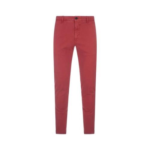 Rød Slim Fit Stretch Gabardine Bukser