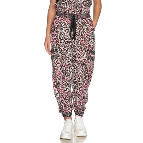 Leopard Print Jogger Bukser med Lommer