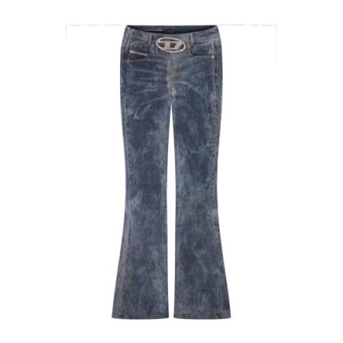 Bootcut Jeans Blå Krystalbesat