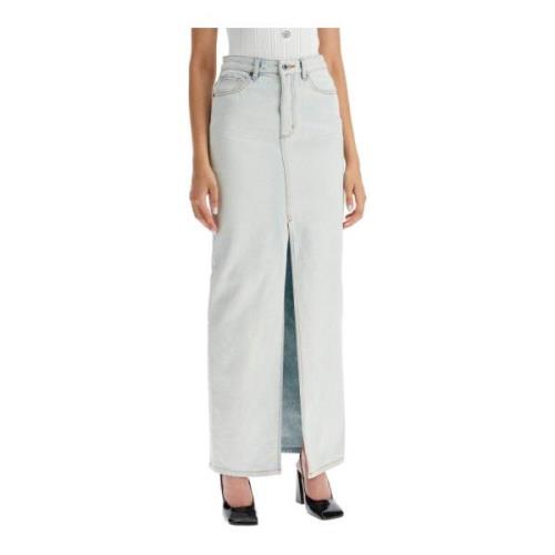 Denim Maxi Nederdel med Slids