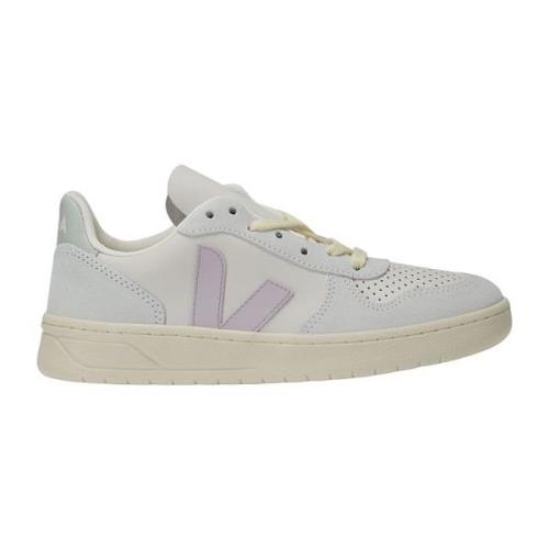 Pastel Læder Sneakers med Ruskind Detaljer