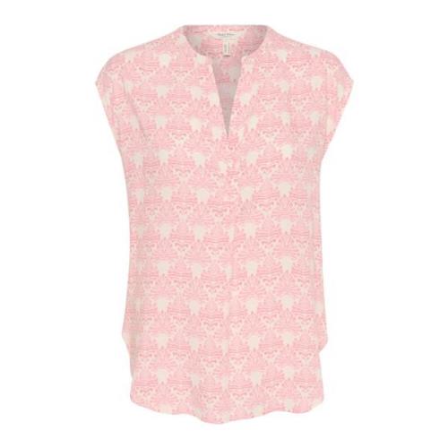 Grafisk Print Bluse Mellow Rose