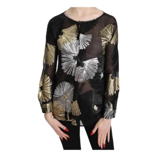 Silke Jacquard Gennemsigtig Bluse