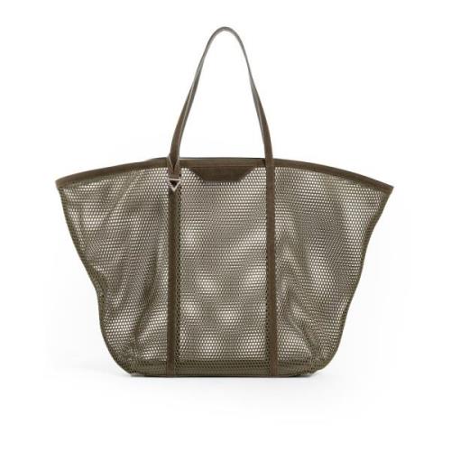 Grøn Mesh Beachwear Tote Taske