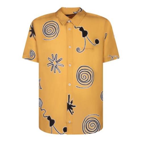 Orange All-Over Print Viscose Shirt