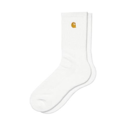 Hvide Chase Socks med Guld Logo