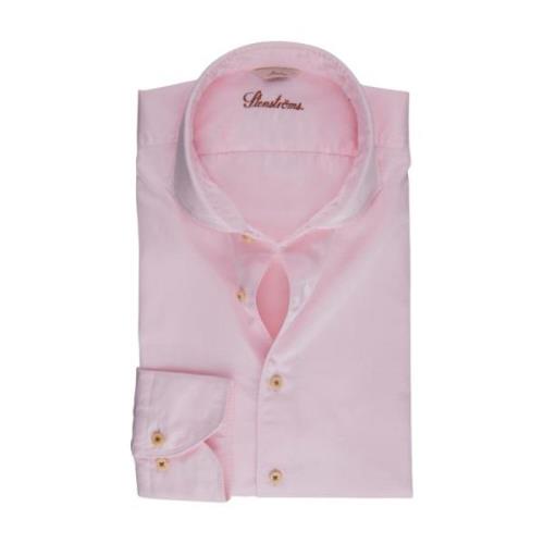 Pink Twill Fitted Body Skjorte