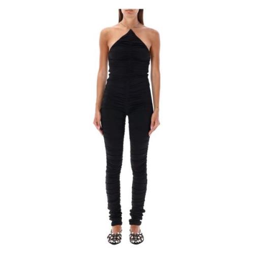 Sort Draperet Jumpsuit Tøj