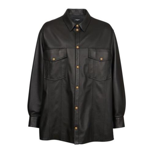 Læder overshirt