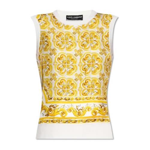 Top med 'Majolica'-print