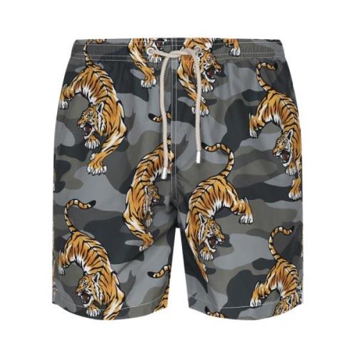 Tiger Print Badeshorts Multigrey