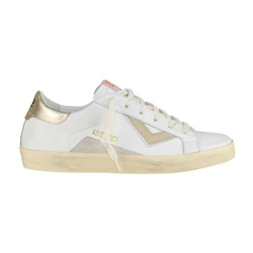 Hvide Lave Top Sneakers Klassisk Stil