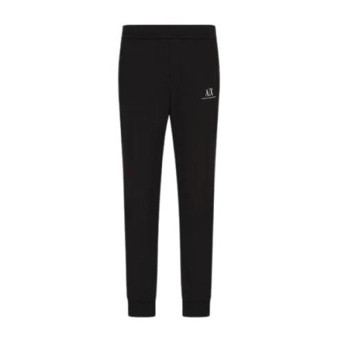 Sort Bomulds Sweatpants med Brand Logo Print