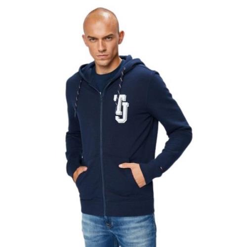 Blå Zip Hoodie med TH Logo