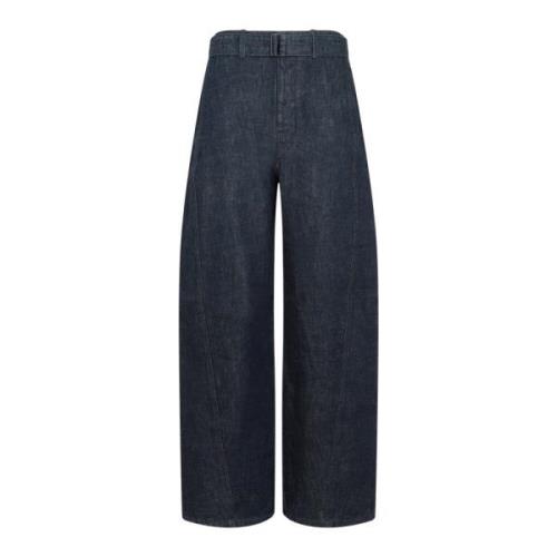 Indigo Twisted Bæltede Denim Bukser