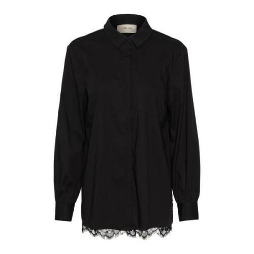 Puff Sleeve Shirt med Blondepanel