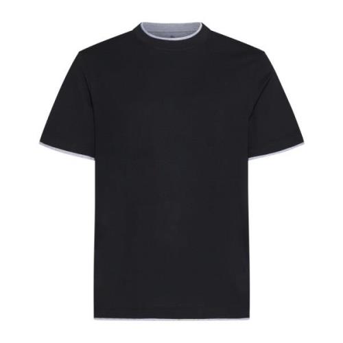 Sort Bomuld Crew Neck T-shirt