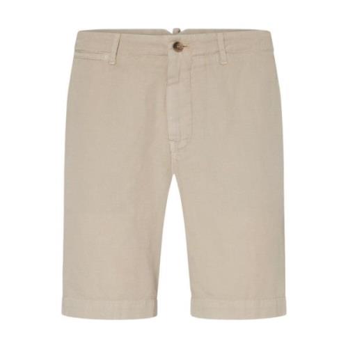 Beige Linned Shorts til Sommeren