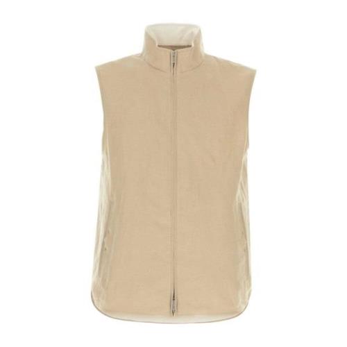 Linned Gilet i Sandfarve