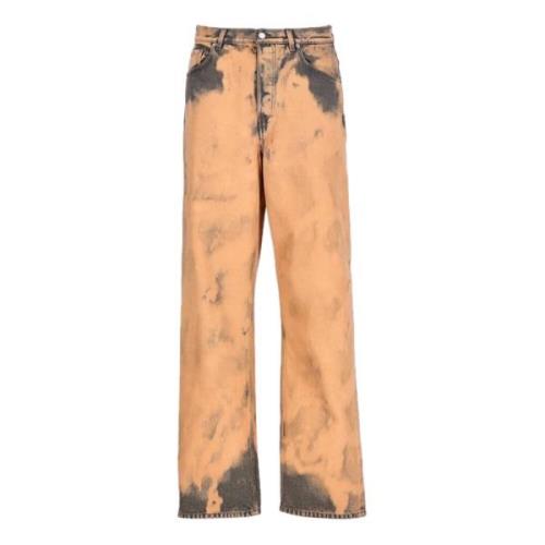 Marble Wash Straight Fit Jeans