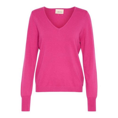 Fuchsia Rød Strik Pullover Sweater