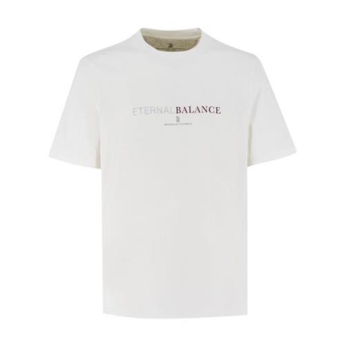 Klassisk Crew-Neck T-shirt med Frontprint