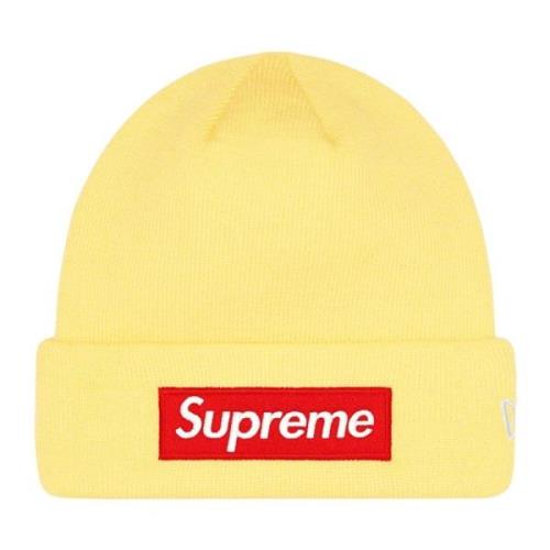 Begrænset udgave Box Logo Beanie Bleg Gul