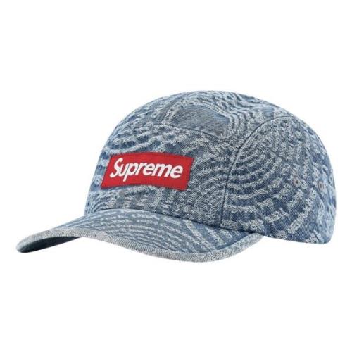 Blå Jacquard Denim Camp Cap