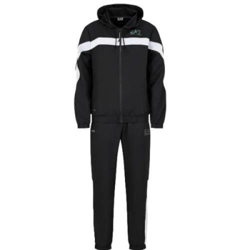 Sort EA7 Ventus Tracksuit Sæt