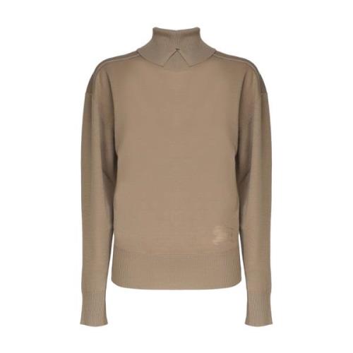 Uld Turtleneck Sweater Biscuit Farve