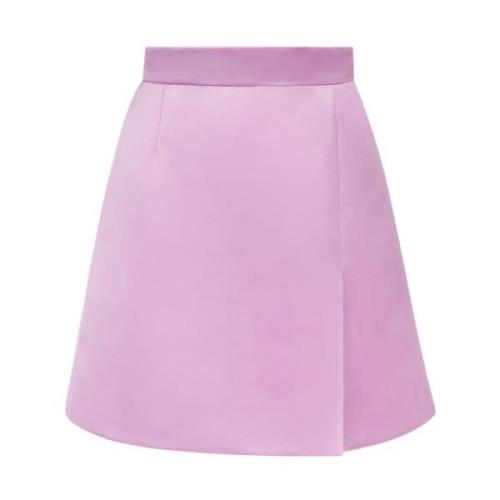 Lilla Satin A-Line Mini Nederdel