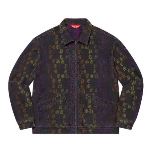 Gradient Jacquard Denim Work Jacket