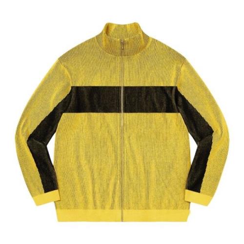 2-Tone Ribbed Zip Up Sweater